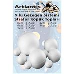 Artlantis Güneş Sistemi Maketi İçin 9 lu Boyanabilir Strafor Top Seti Gezegenler Modeli Deney Okul Seti Köpük
