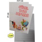 Artlantis Güzel Yazı Defteri Küçük Boy 14,5X21 cm 24 Yaprak 3 Adet Klavuzlu Standart Çizgili Yazı Defteri Dik Temel Harflerle 1. Sınıf - Renkli - 14,5x21cm