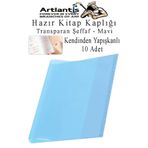 Artlantis Hazır Kitap Kaplığı Şeffaf Buzlu Mavi 10 Adet 1 Paket Cırtlı Ayarlanabilir Kendinde Yapışkanlı Kaplı