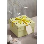 Artlantis Hediye Kutusu Kare 1 Adet K-8757 Küçük Boş Hediye Kutusu Sevgiliye Özel Kurdelalı Kutu Karton Kutu Hatıra Kutusu 9X9CM - Sarı