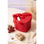 Artlantis Hediye Kutusu Orta Boy Kalpli 1 Paket K-8634 Boş Hediye Kutusu Sevgiliye Özel Kurdelalı Kutu Karton Kutu Hatıra Kutusu - Kırmızı