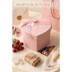 Artlantis Hediye Kutusu Orta Boy Kalpli 1 Paket K-8634 Boş Hediye Kutusu Sevgiliye Özel Kurdelalı Kutu Karton Kutu Hatıra Kutusu - Pembe