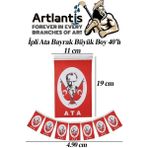 Artlantis Ipli Ata Bayrak Büyük Boy 40'lı 11X19CM 1 Paket Ata Bayrak Kağıt Ipli Sıralı Ayyıldız Bayrak Sınıf Süsü Okul Bayram - 11x19 cm - Kırmızı - Beyaz - Standart