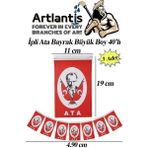 Artlantis Ipli Ata Bayrak Büyük Boy 40'lı 11X19CM 3 Paket Ata Bayrak Kağıt Ipli Sıralı Ayyıldız Bayrak Sınıf Süsü Okul Bayram - 11x19 cm - Kırmızı - Beyaz - Standart