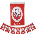 Artlantis Ipli Ata Bayrak Küçük Boy 40'lı 6X10CM 1 Paket Atalı Bayrak Kağıt Ipli Sıralı Ayyıldız Bayrak Sınıf Süsü Okul Bayram - Kırmızı - Beyaz - 40 lı - 6x10 cm