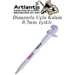 Artlantis Işıklı Dinazor Uçlu Kalem 0.7 1 Adet Dinazor Başlıklı Versatil Kalem Süslü Silikonlu Hediyelik Kalem (Mor)