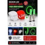 Artlantis Işıklı Sibop Kapağı Yeşil 2 Li ve Bisiklet Işığı LED Kırmızı Beyaz 2 Li Fotosel Haraket Sensörlü Bisiklet Motor Araba - Standart