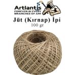 Artlantis Jüt Ipi Kırnap 100 Metre 1 Adet Mumlu Kırnap Iplik Jüt Ip Kendir Ip Süs Naturel Doğal Iplik Hasır Iplik Çuval Ip - Standart - 100 gr