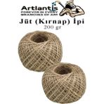 Artlantis Jüt Ipi Kırnap 200 Metre Mumlu Kırnap Iplik Jüt Ip Kendir Ip Süs Naturel Doğal Iplik Hasır Iplik Çuval Ip - Standart - 100 gr