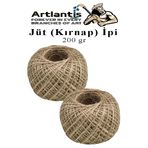 Artlantis Jüt İpi Kırnap 200 Metre Mumlu Kırnap İplik Jüt İp Kendir İp Süs Naturel Doğal İplik Hasır İplik Çuval İp