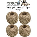 Artlantis Jüt Ipi Kırnap 400 Metre Mumlu Kırnap Iplik Jüt Ip Kendir Ip Süs Naturel Doğal Iplik Hasır Iplik Çuval Ip - Standart - 100 gr