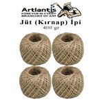 Artlantis Jüt İpi Kırnap 400 Metre Mumlu Kırnap İplik Jüt İp Kendir İp Süs Naturel Doğal İplik Hasır İplik Çuval İp