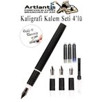 Artlantis Kaligrafi Dolma Kalem Seti 4 lü 1 Paket Calligraphy Kalem Seti Hat Yazma Tasarım Sanat Kalemi Hattat