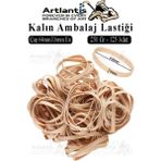 Artlantis Kalın Ambalaj Lastiği 250 gr 125 Li 1 Paket %100 Kauçuk 64X6MM Geniş Büyük Paket Lastik Kasa Poşet Taşıma Lastiği - Kahverengi