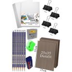 Artlantis Karakalem Eskiz Çizim Seti Duralit Seti 25 x 35 cm 1 Paket Resim Kağıdı Faber Dereceli Kalem Seti Hamur Silgi Sınav Silgisi