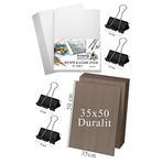 Artlantis Karakalem Eskiz Çizim Seti Durolit Seti 35X50 cm Duralit 1 Adet 35X50 Resim Kağıdı 25 Adet Mandal Metal 4 Adet