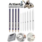 Artlantis Karakalem Seti 11 Parça Beyaz Gölgelendirme Kalemi Standart Ölçü ile Sanatsal Çizim İçin