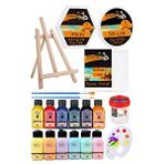 Artlantis Kare Yuvarlak Ve Altıgen Tuval 30 Cm 12 Renk 75 Ml Akrilik Boya Şövale 1 Paket 30x30 Cm Arkadan Zımbalı Astarlı Resim