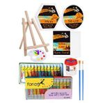 Artlantis Kare Yuvarlak Ve Altıgen Tuval 30 Cm Fanart 12 Renk 12 Ml Tüp Akrilik Boya Şövale 1 Paket Arkadan Zımbalı 30x30 Cm Tuval
