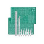 Artlantis Kesim Matı A4 Kretuar Seti ve Çelik Cevel 30 Cm 1 Adet 22x30 cm Çift Taraflı Çizim Matı Kesme Madı Kesim Tablası Kesim Altlığı