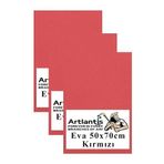 Artlantis Kırmızı Eva 50x70 cm 3 Adet Eva Süngeri Okul Kreş Anasınıfı Elişi Etkinlikleri