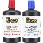 Artlantis Kırmızı Mavi Yazı Tahta Kalem Mürekkebi 250ml 1 Adet Brons Tahta Kalemi Mürekkebi Kolay Silinebilir 250gr Okul Sınıf