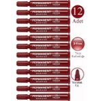 Artlantis Kırmızı Permanent Markör Kalem Yuvarlak Uç 12 Adet Sentör Kalıcı Marker Kalem Tüm Koli Karton Çuval Cam Plastik Yüzeyler - 2-5mm