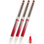 Artlantis Kırmızı Pilot Kalem 3 Adet Uniball Eye Needle 0.7 mm Iğne Uçlu Pilot Kalem UB-187S Iğne Uçlu Likit Mürekkep Pilot Kalem - Standart - 0.7mm