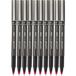 Artlantis Kırmızı Pilot Kalem UB-155 Micro Deluxe 10 Adet Uniball Pilot Kalem 0.5 mm Roller Uçlu Pilot Kalem İnce Uçlu Likit