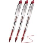Artlantis Kırmızı Pilot Kalem UB-200 Vision Elite 0.8mm 3 Adet Uniball Pilot Kalem 0.8 mm Roller Uçlu Pilot Kalem Ince Uçlu Likit - Standart
