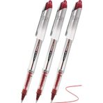 Artlantis Kırmızı Pilot Kalem UB-200 Vision Elite 0.8mm 3 Adet Uniball Pilot Kalem 0.8 mm Roller Uçlu Pilot Kalem İnce Uçlu Likit