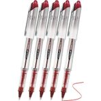 Artlantis Kırmızı Pilot Kalem UB-200 Vision Elite 0.8mm 5 Adet Uniball Pilot Kalem 0.8 mm Roller Uçlu Pilot Kalem İnce Uçlu Likit