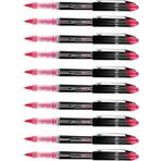 Artlantis Kırmızı Pilot Kalem UB-205 Vision Elite 0.5mm 10 Adet Uniball Pilot Kalem 0.5 mm Roller Uçlu Pilot Kalem Ince Uçlu Likit - Standart
