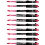 Artlantis Kırmızı Pilot Kalem UB-205 Vision Elite 0.5mm 10 Adet Uniball Pilot Kalem 0.5 mm Roller Uçlu Pilot Kalem İnce Uçlu Likit