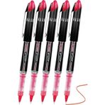 Artlantis Kırmızı Pilot Kalem UB-205 Vision Elite 0.5mm 5 Adet Uniball Pilot Kalem 0.5 mm Roller Uçlu Pilot Kalem İnce Uçlu Likit