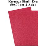Artlantis Kırmızı Simli Eva 50X70 cm 2 Adet Simli Eva Süngeri Okul Kreş Anasınıfı Elişi Etkinlikleri - Standart - 50x70cm
