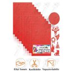 Artlantis Kırmızı Simli Karton A3 30x40 cm 10 lu 1 Paket Simli Fon Kartonu Parıltılı Kağıt Anasınıfı Kreş Etkinlik Proje