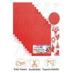 Artlantis Kırmızı Simli Karton A4 20x30 cm 10 lu 1 Paket Simli Fon Kartonu Parıltılı Kağıt Anasınıfı Kreş Etkinlik Proje