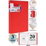 Artlantis Kırmızı Sunum Dosyası 20 Li 3 Adet Poşet Dosyalı Katalog Dosyası 20 Poşetli Kendinden Dosya Plastik Kapaklı - 10 lu - Standart