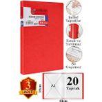 Artlantis Kırmızı Sunum Dosyası 20 Li 3 Adet Poşet Dosyalı Katalog Dosyası 20 Poşetli Kendinden Dosya Plastik Kapaklı - Standart