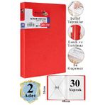 Artlantis Kırmızı Sunum Dosyası 30 lu 2 Adet Poşet Dosyalı Katalog Dosyası 30 Poşetli Kendinden Dosya Plastik Kapaklı