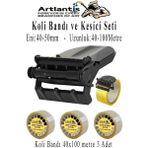 Artlantis Koli Bant Kesicisi ve Koli Bandı 100 Metre 3 Adet Kesme Aparatı Plastik Gövdeli Metal Kesme Uçlu Bant Kesme - Siyah - Standart