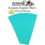 Artlantis Krapon Kağıdı 50X200 cm 5 Adet Renkli Grapon Kağıdı Okul Sınıf Etkinlik Kreş Okul Öncesi Kırapon Grafon - Mavi
