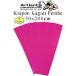 Artlantis Krapon Kağıdı 50X200 cm 5 Adet Renkli Grapon Kağıdı Okul Sınıf Etkinlik Kreş Okul Öncesi Kırapon Grafon - Pembe