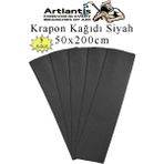 Artlantis Krapon Kağıdı 50X200 cm 5 Adet Renkli Grapon Kağıdı Okul Sınıf Etkinlik Kreş Okul Öncesi Kırapon Grafon - Siyah