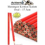 Artlantis Marangoz Kalem Kırmızı Oval 12 Adet 1 Paket Kalın Oval Marangoz Inşaat Kalemi Aşap Beton Işaretleme Kalemi Kalın Kalem - 17.5 cm