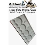 Artlantis Masa Üstü Resim Paleti 1 Adet 17 Hazneli Boya Paleti 16X27 cm Sanatsal Boyalar İçin Palet Akrilik Boya Yağlı Boya Guaj Boya