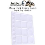 Artlantis Masa Üstü Resim Paleti 1 Adet 20 Hazneli Boya Paleti 25X33 cm Sanatsal Boyalar Için Büyük Palet Akrilik Boya Yağlı Boya Guaj Boya - Standart - Beyaz