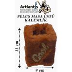 Artlantis Masaüstü Kalemlik Peluş Tüylü Kahverengi Cool Simli