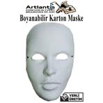 Artlantis Maske Boyama 1 Adet Boyanabilir Karton Maske Lastikli İnsan Yüzü Suratı Yerli Üretim Okul Sınıf Etki